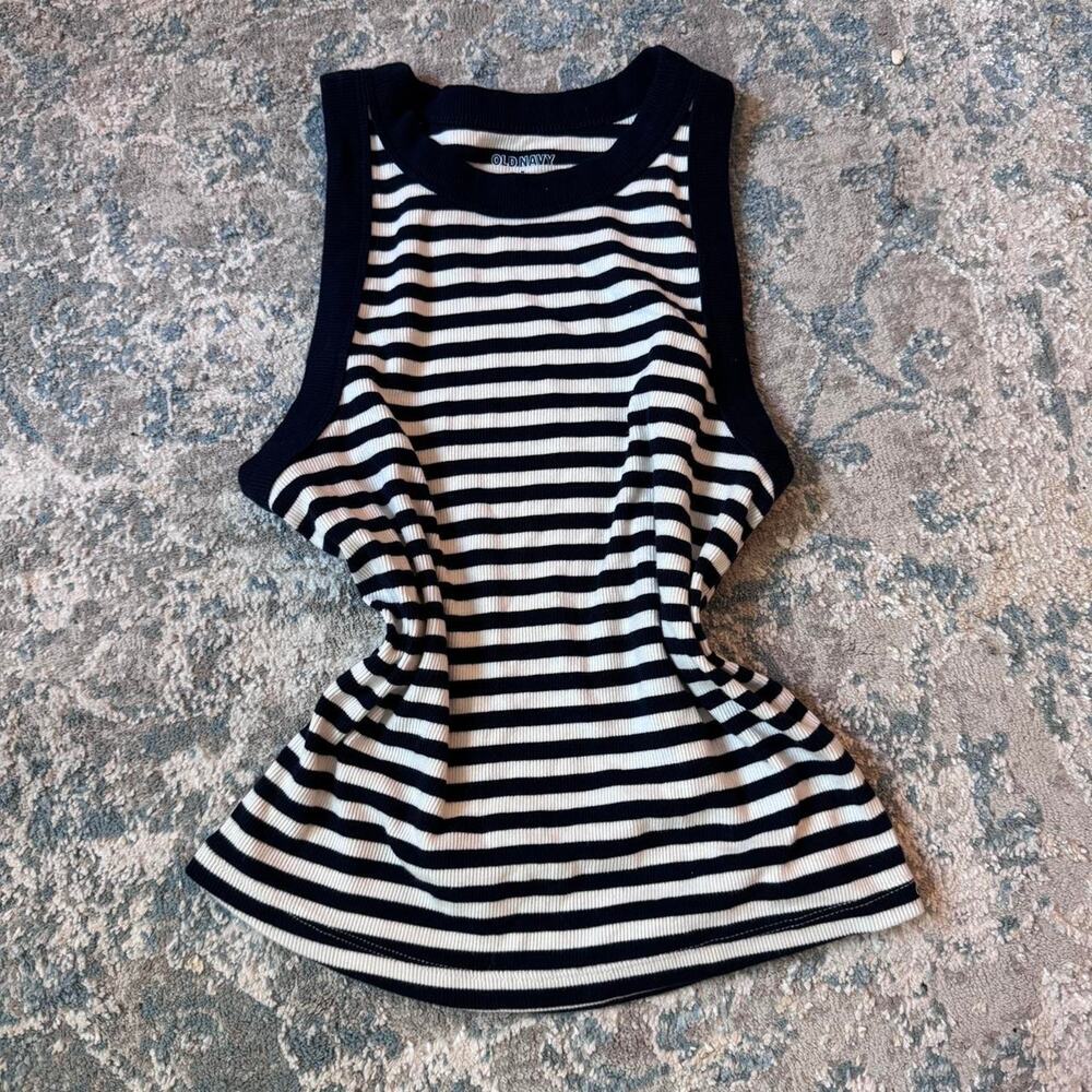 Old navy blue and white